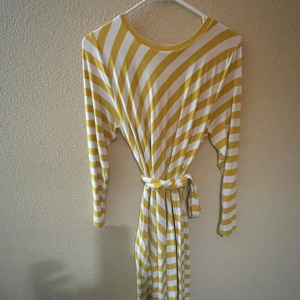 Yellow and White Striped Dress